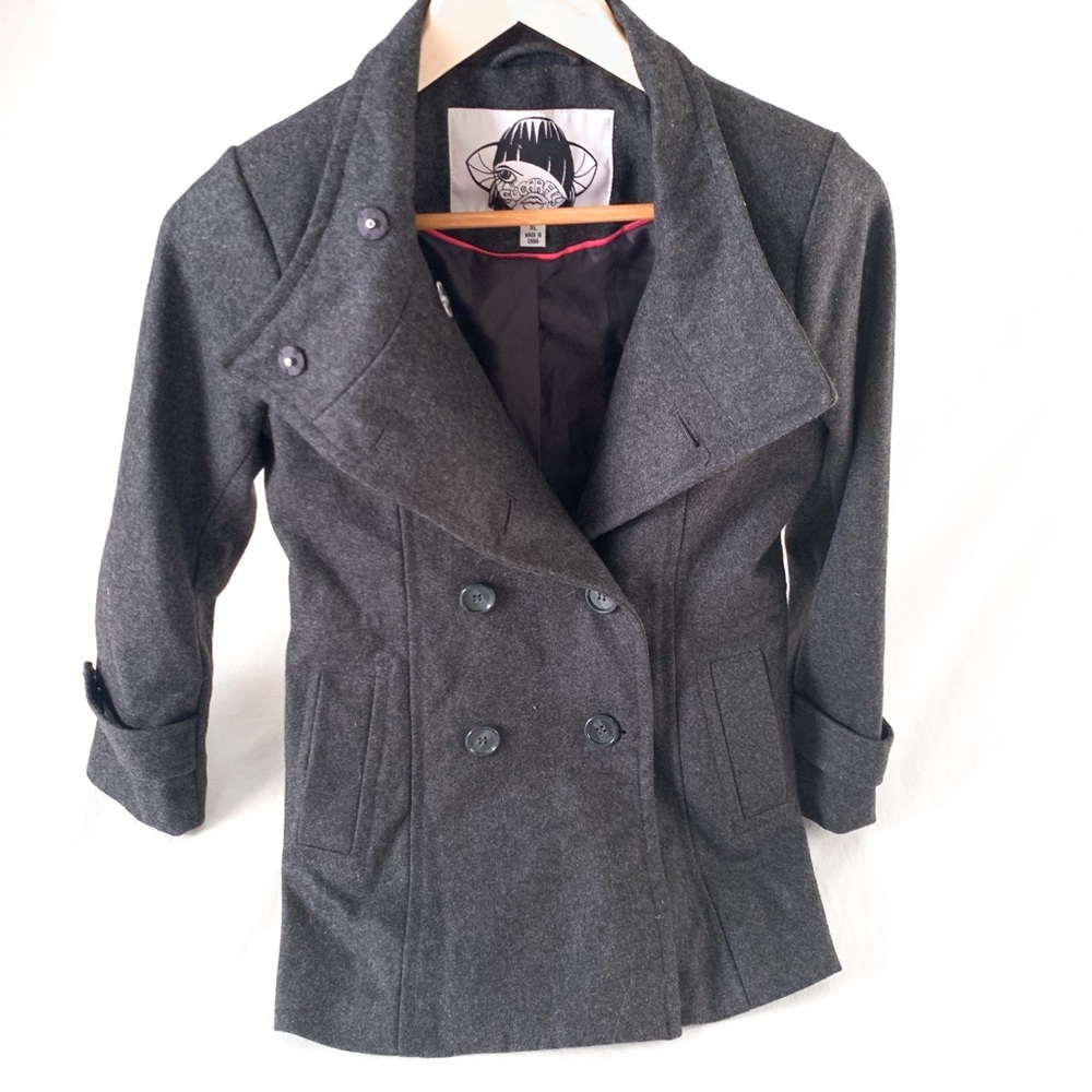 Sugarfly girls gray double breasted dress coat
